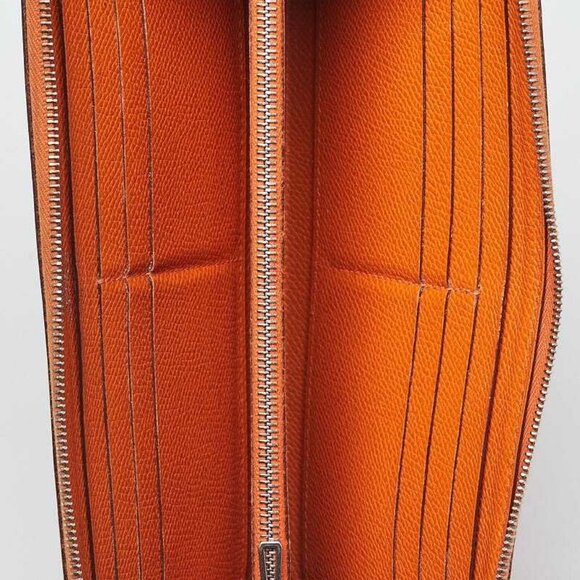 Hermes Orange Epsom Leather Zip Around Wallet - Picture 11 of 12